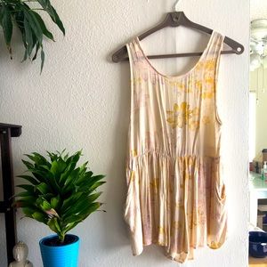 Billabong Yellow Floral Romper Size S